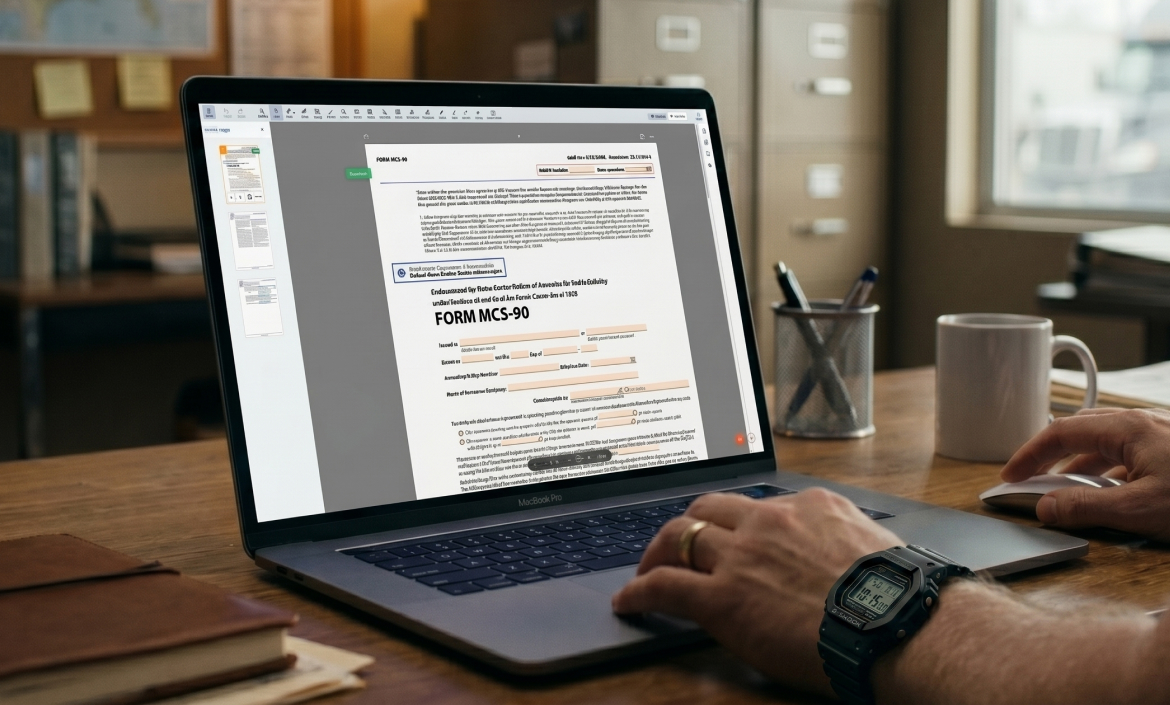 MCS-90 filing and MCS-90 form requirements for trucking companies maintaining FMCSA insurance compliance